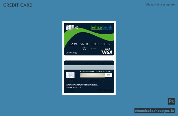 Belize Belizebank Visa-Kartenbeispiel (Vorschau)